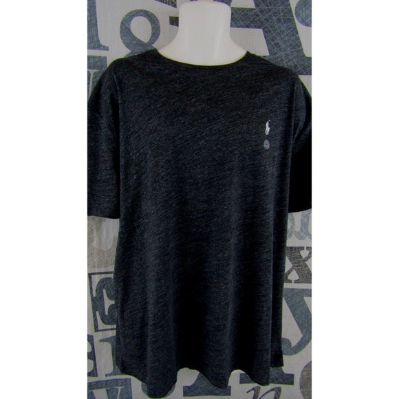 NEW Polo Ralph Lauren T-Shirt Men 2XL Black Heather Silver Pony Classic Fit $55 - Picture 1 of 11